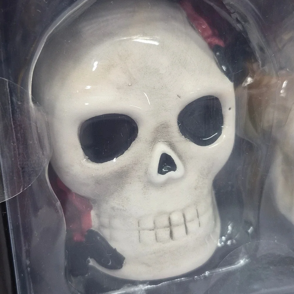 Midnight Spell Skull Salt and Pepper Shaker Set Ceramic Gothic Halloween Decor